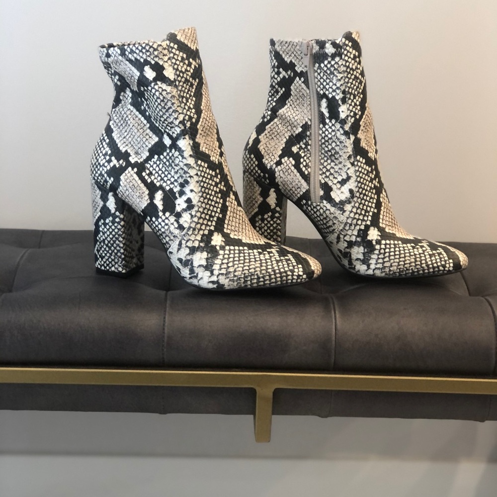 Snake Skin Print Booties